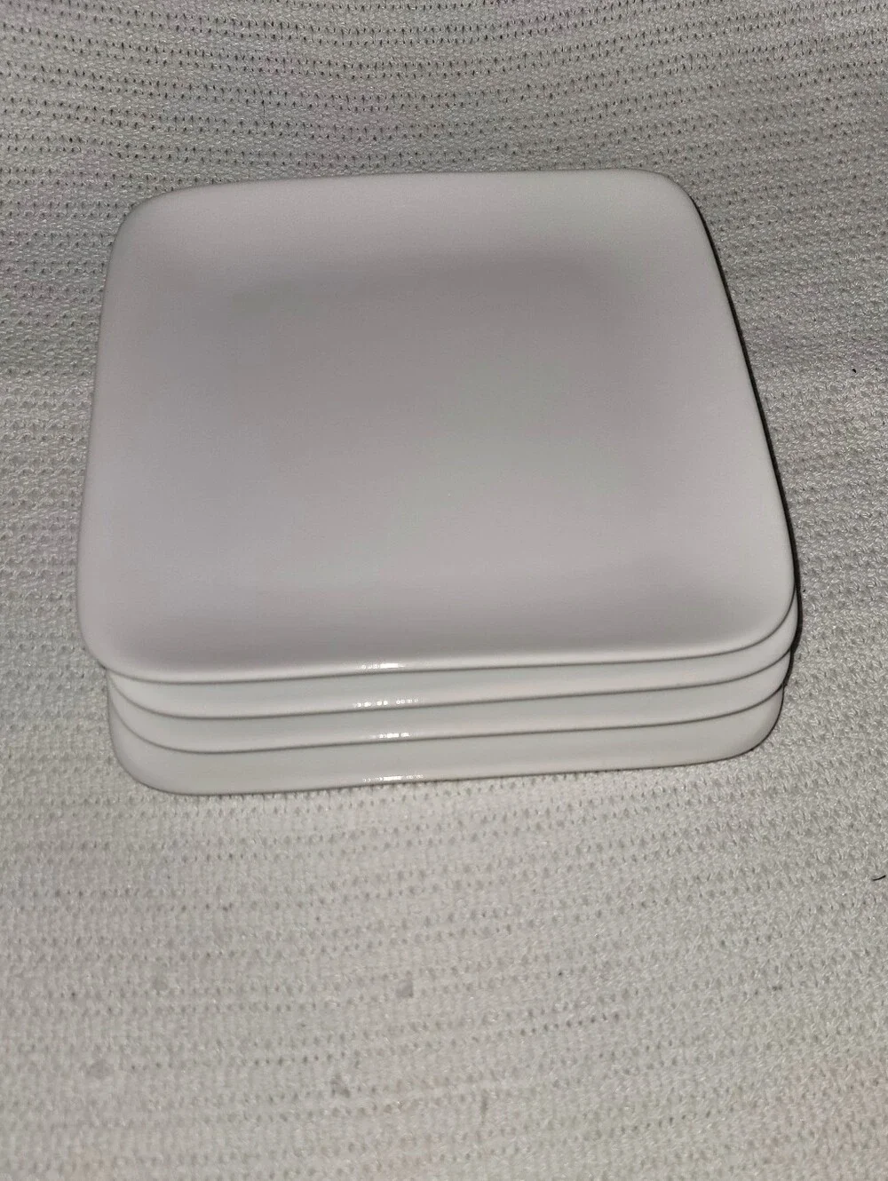 Crate&Barrel White Square Lunch/Sandwich Plates